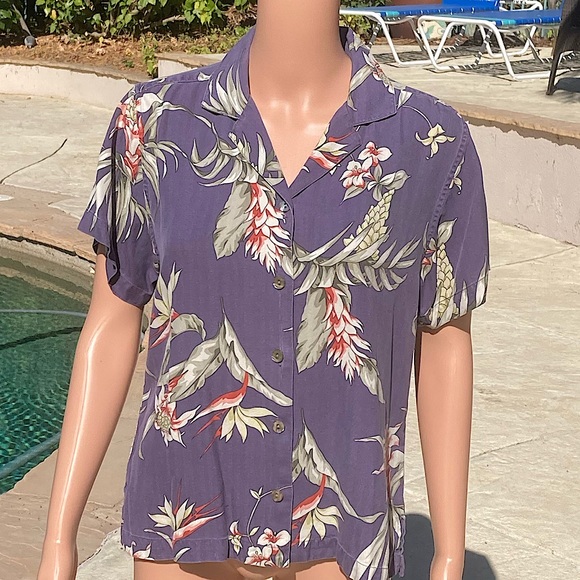 Tommy Bahama Silk Tropical Hawaiian Button Front Shirt - Picture 5 of 16